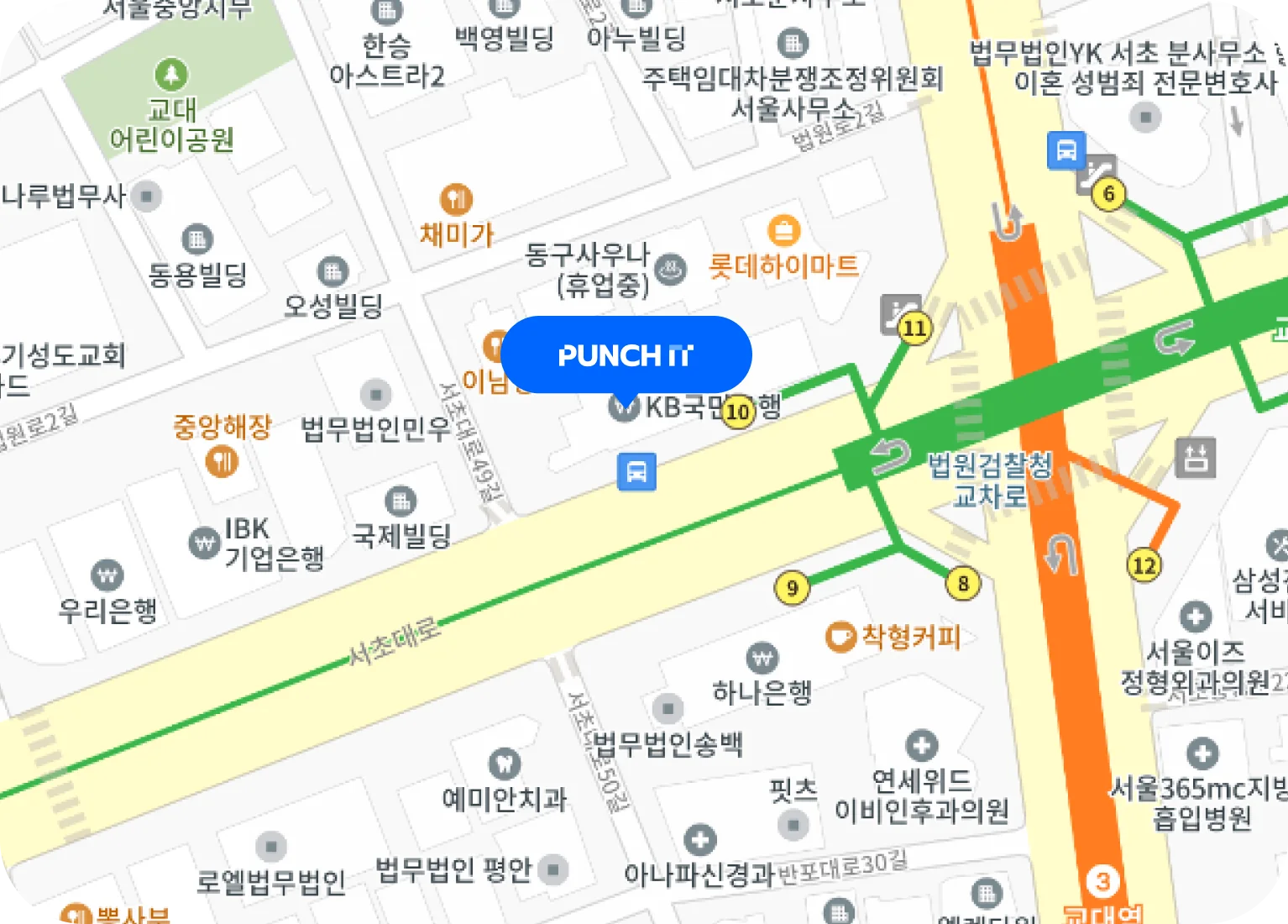 펀치잇 위치 지도